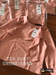 Sơ mi đính ngọc trai zr dư xịn check code