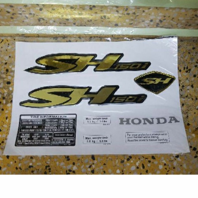 Tem nổi đẹp cho xe SH 150i đen bạc vàng đỏ (Shop B&amp;B giảm 5%)