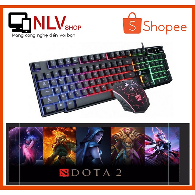 🎁Freeship - Deal Hot🎁 Bộ Bàn Phím Chuột Game R8 1910 + Lót Bàn Phím Chuột Game Dota2