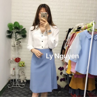 CHÂN VÁY CHỮ A PHỐI NÚT CAO CẤP (ẢNH THẬT 100% DO SHOP TỰ CHỤP)