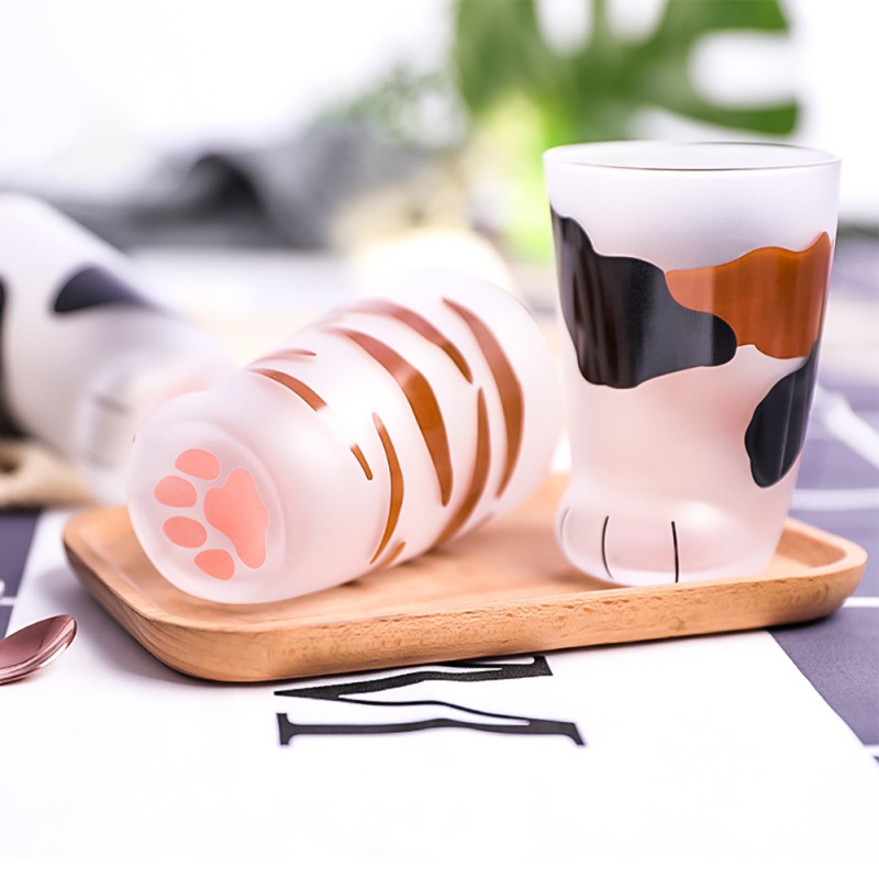 Ly Thủy Tinh Thiết Kế Chân Mèo Dễ Thương Tiện Dụng