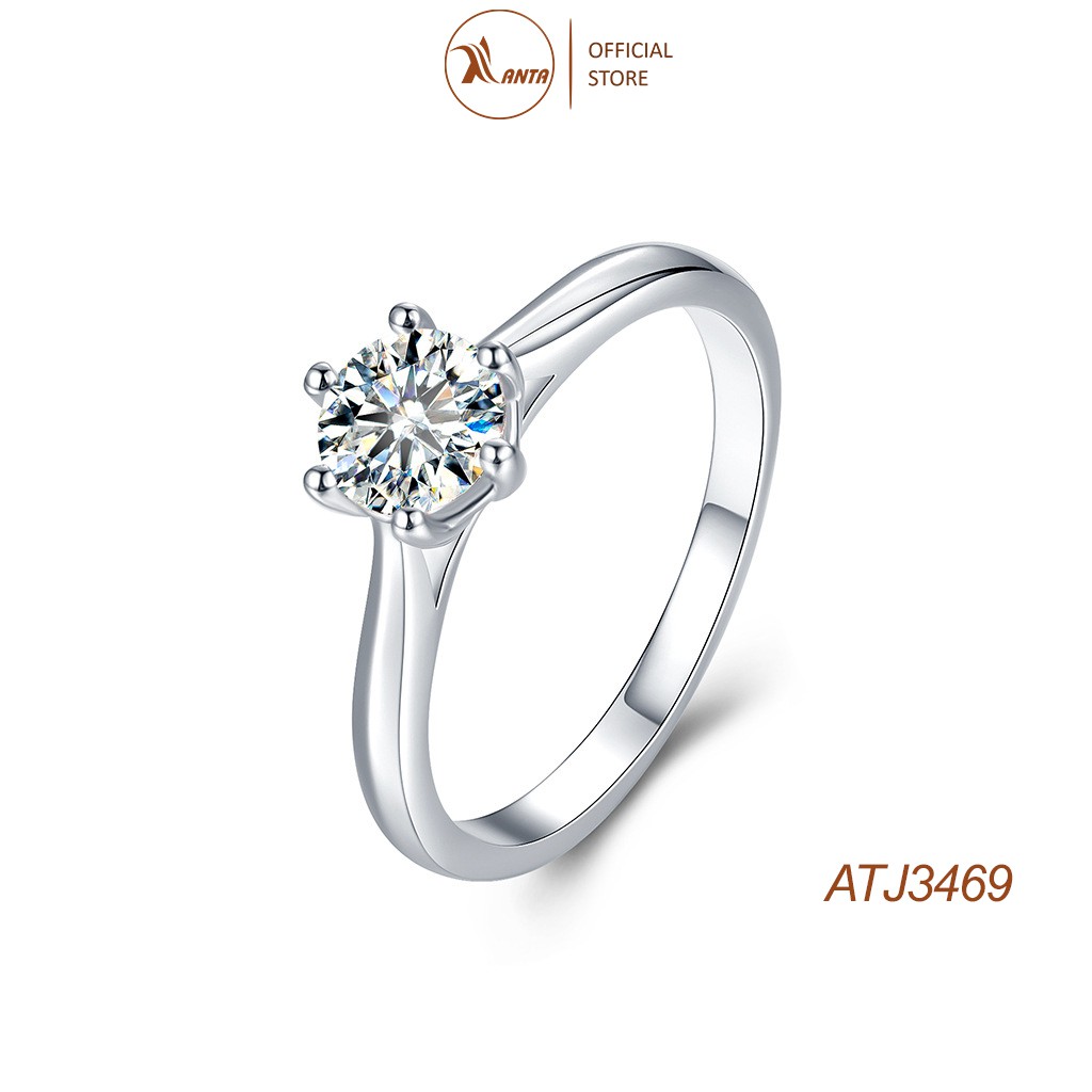 Nhẫn bạc đính đá pha lê có thể điều chỉnh thời trang cho nữ ANTA Jewelry - ATJ3469