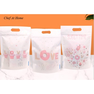 Túi zip đựng bánh, kẹo nougat chữ Love [10 túi]