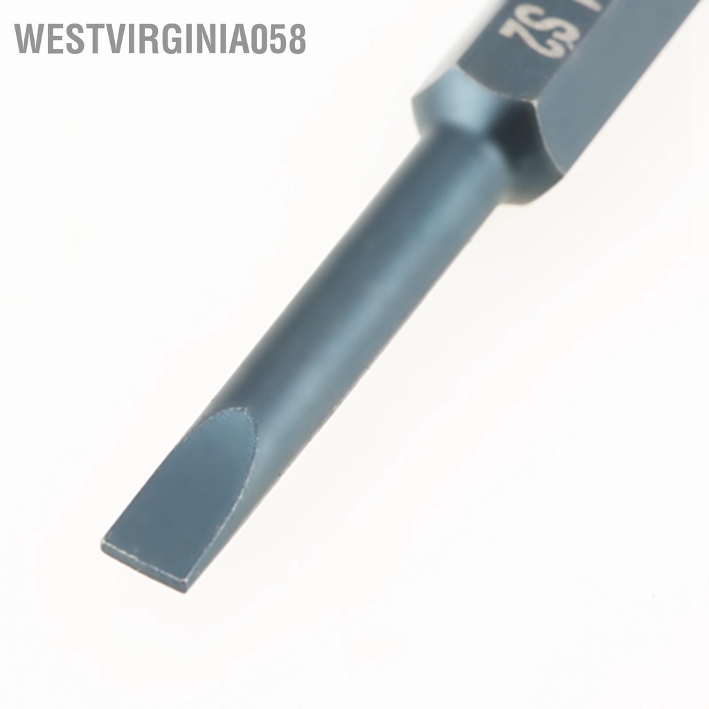 Westvirginia058 10 cái 1/4 inch Hex Shank 50mm S2 Hợp kim thép có rãnh Tua vít Bộ H6.3 * 50 SL4mm