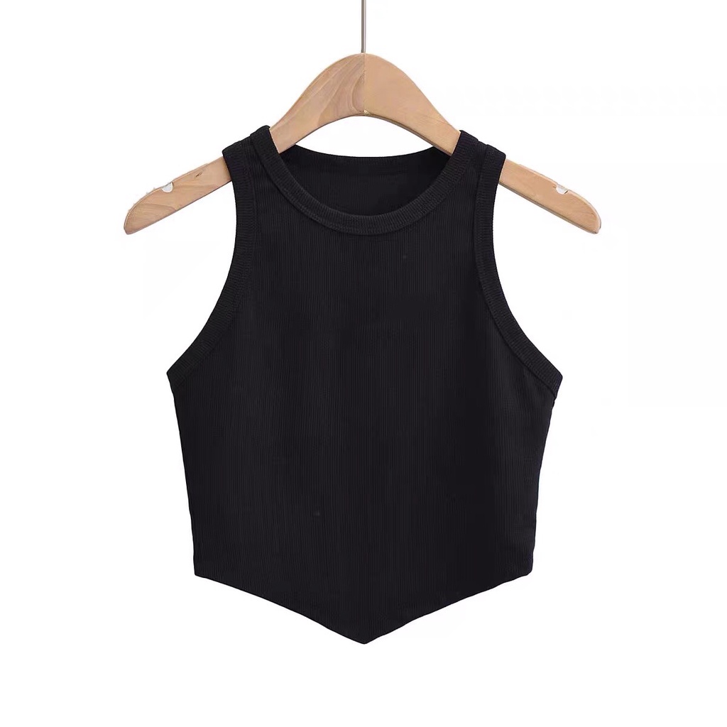 Áo Ba Lỗ Croptop Vạt Nhọn,Áo Croptop Nữ Ôm Body