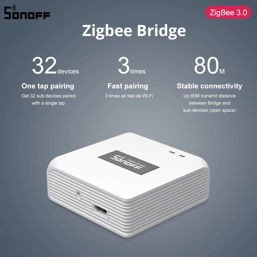 Trung tâm hub zigbee 3.0 Sonoff zbbridge + flash Tasmota