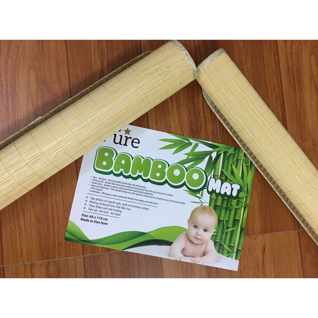 Chiếu Tăm Tre Bamboo Điều Hòa Cho Bé - Chiếu Tre Siêu Mát và An Toàn Cho Bé [ 60cm x 110cm ]