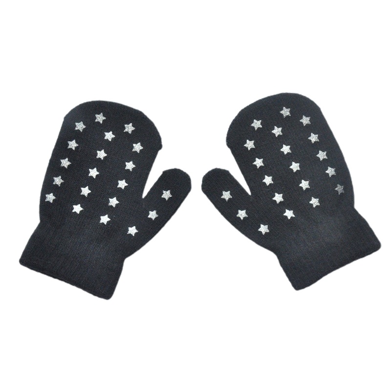Găng tay dày giữ ấm mùa đông in họa tiết ngôi sao dễ thương xinh xắn cho bé 1-4 tuổi 1-5 tuổi