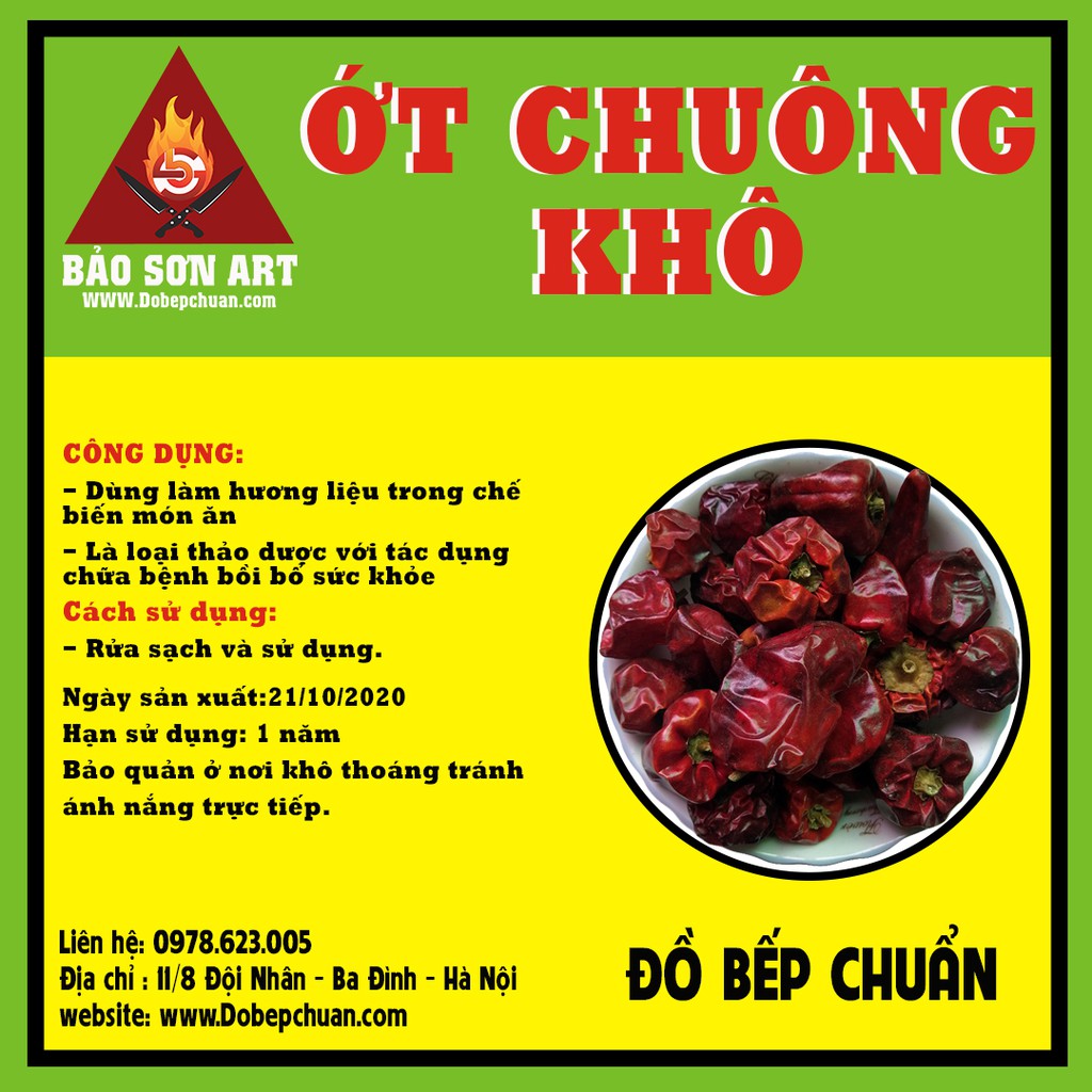 ỚT CHUÔNG THƠM KHÔ - HƯƠNG LIỆU NẤU ĂN