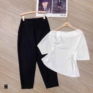 Set áo lệch vai và baggy