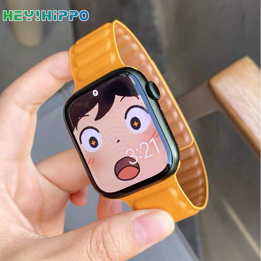 Dây Đeo Giả Da Khóa Nam Châm Cho Đồng Hồ Thông Minh Apple Watch Series 7/6/SE iwatch 45/44/42/41/40/38mm