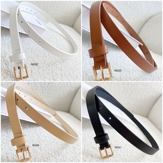 Thắt lưng dây nịt nữ đơn giản 4 màu trắng nâu be đen_REAL