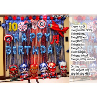 Set bóng siêu nhân trang trí sinh nhật - Superman 06