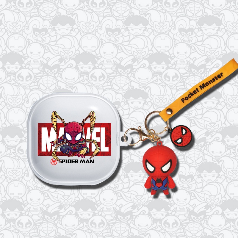Vỏ Bảo Vệ Hộp Sạc Tai Nghe Samsung Galaxy Buds 2 Trong Suốt Họa Tiết Marvel Captain America / Spiderman / Iron Man / Venom Độc Đáo