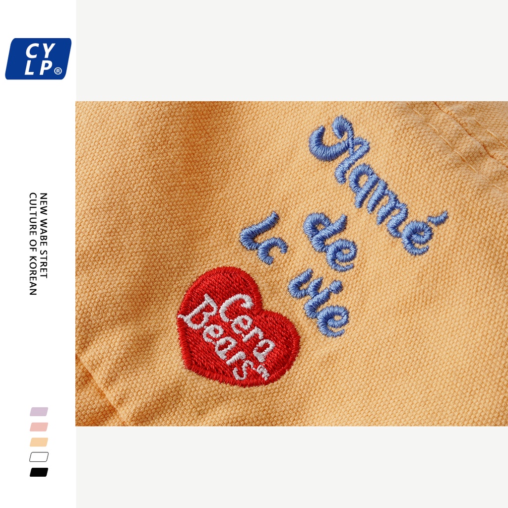 Nón Tai Bèo Vải Cotton Thêu Chữ Và Hình Gấu Dễ Thương Phong Cách Nhật Bản Thời Trang Xuân Hè Cho Nữ