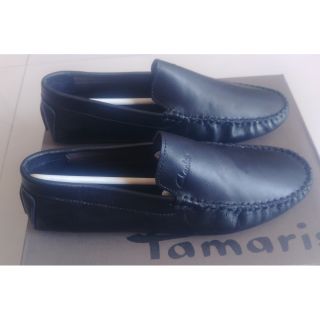 Giày lười Clarks đen da trơn (06)