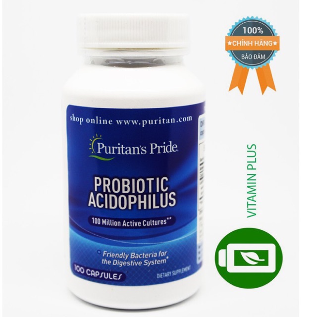 Viên uống bổ sung lợi khuẩn Puritan's Pride Probiotic Acidophilus 100 viên