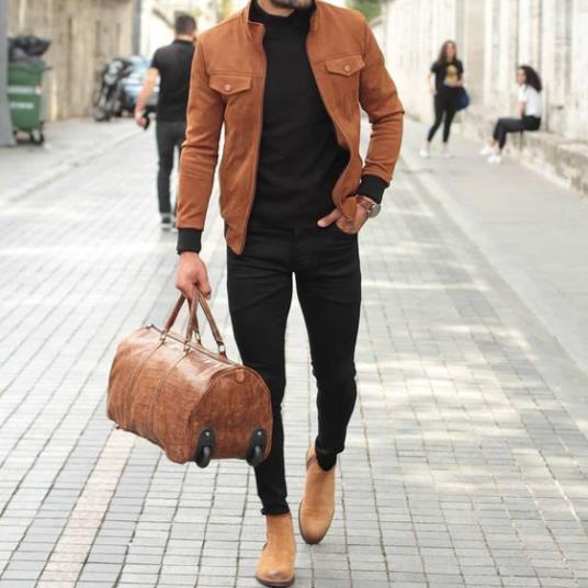 Chelsea boots cao cổ da lộn vàng, 100% da thật cao cấp, siêu bền bỉ MNA