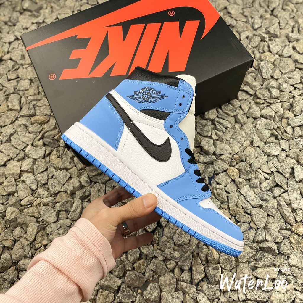 [FREESHIP+HỘP+QUÀ] Giày Thể Thao Sneakers Air Jordan 1 Retro High White University Blue Black Xanh Dương Cổ Cao