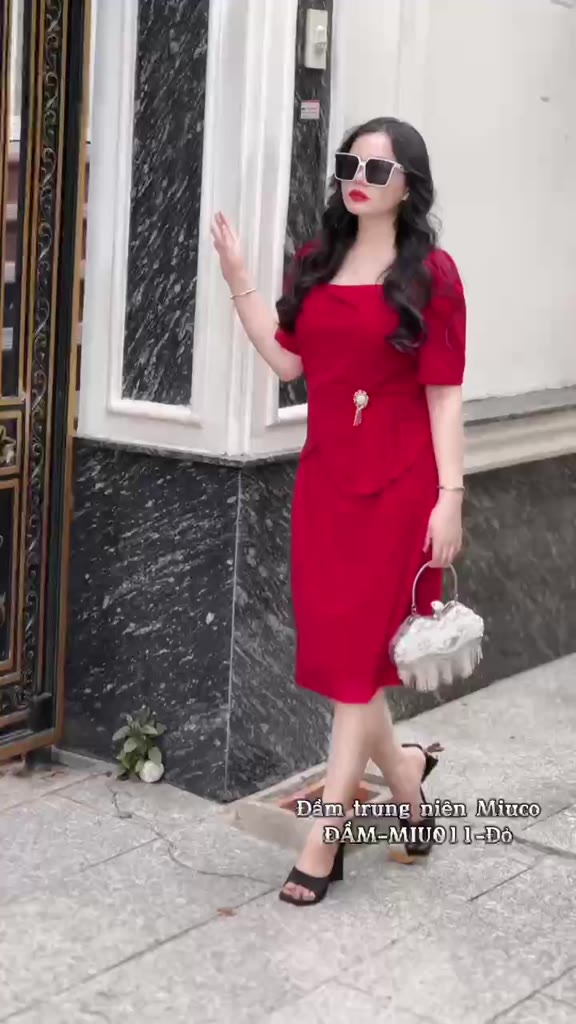 Đầm đi tiệc cho mẹ u40 u50 - Đầm Peplum che bụng [Miu011] | BigBuy360 - bigbuy360.vn