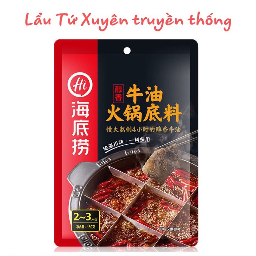 Nước lẩu cay tê Tứ Xuyên thương hiệu Haidilao gói 150g