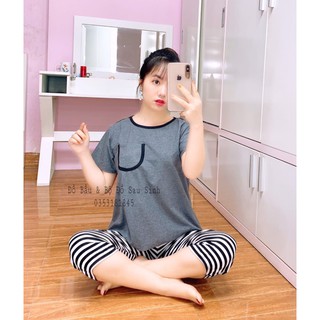 Đồ bộ bầu lửng phối quần sọc (5 màu)