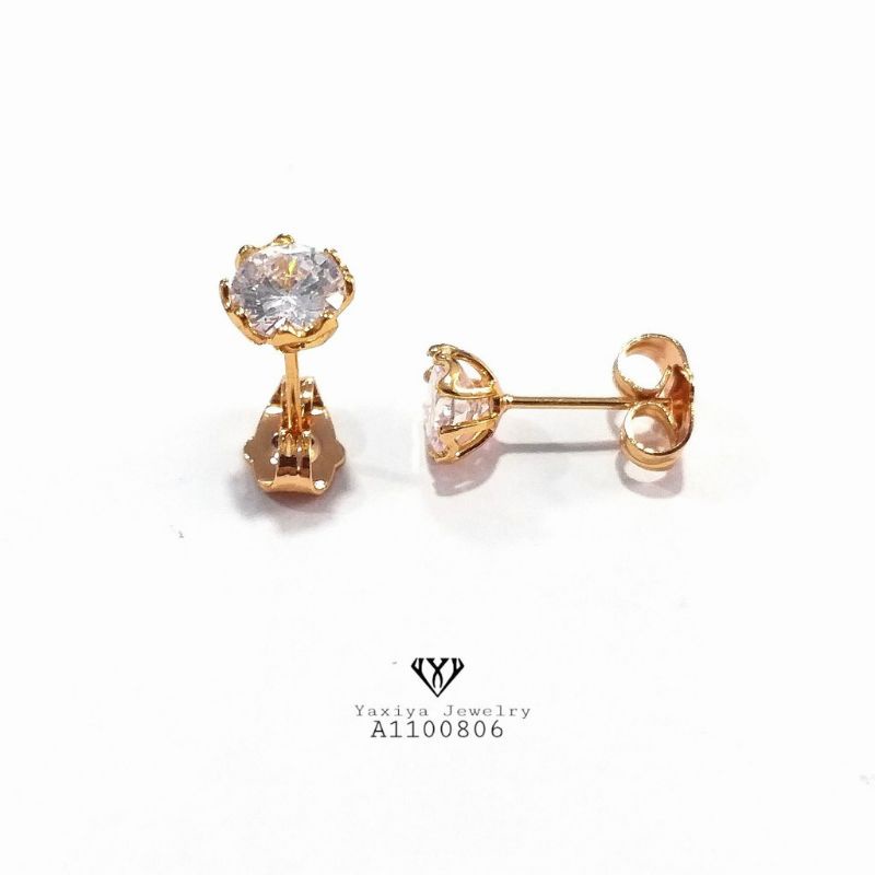 1 Đôi Bông Tai Mạ Vàng 18k Hình Hoa Thời Trang