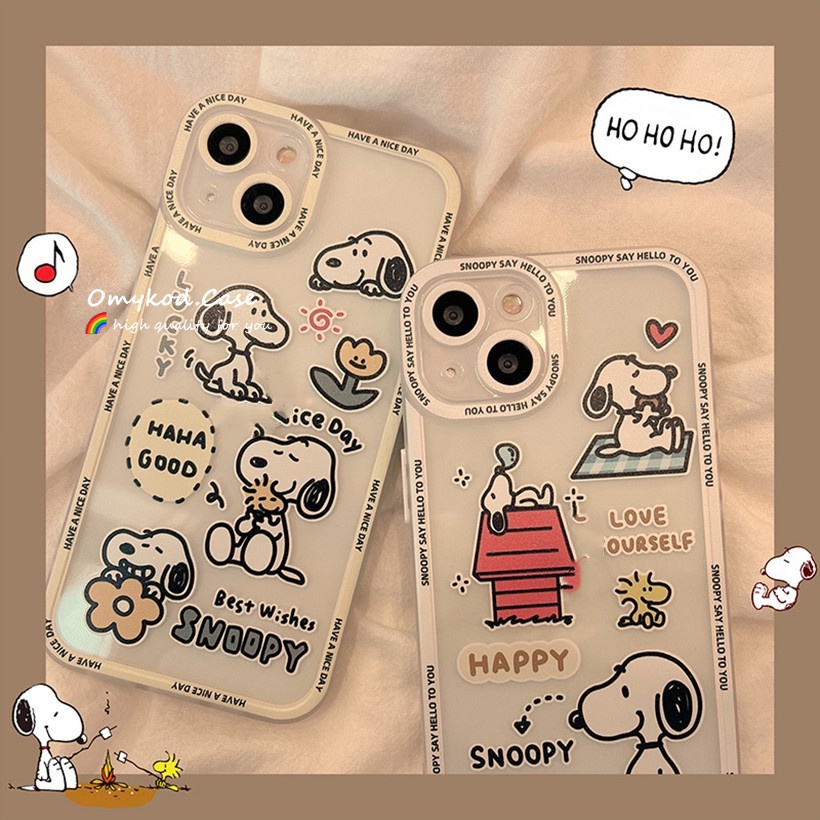 Ốp Điện Thoại Silicon TPU Mềm Trong Suốt In Hình Snoopy Cho Samsung S21 S20 FE S22 S21 S20 + Ultra Note 20 + M33 M23 M53 Chống Sốc