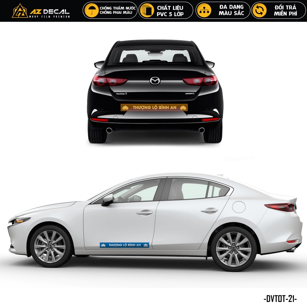 Tem Dán Xe Ô Tô Mẫu Chữ Thượng Lộ Bình An | DVTOT-21 | Tem Dán Sườn Xe Hơi, Nắp Capo, Kính Lái, Cản Sau Oto