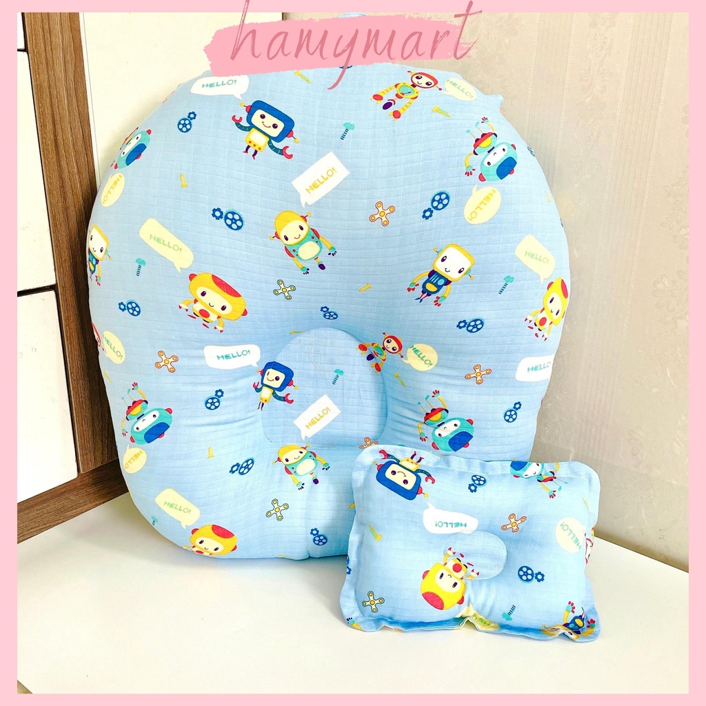 Gối chống trào ngược vải xô sợi tre organic cao cấp (Ảnh Thật)