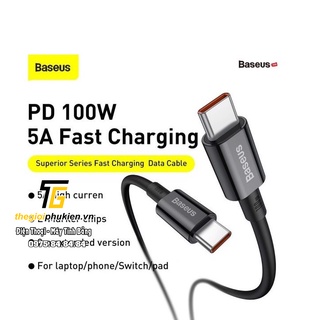 Cáp sạc nhanh 100W Baseus 2 đầu Type-C to Type-C