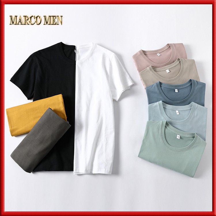 Áo thun nam nữ trơn vải cotton co giãn dày dặn thấm hút mồ hôi form Regular fit ATN01