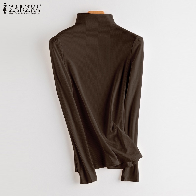 Zanzea Áo Thun Nữ Tay Dài Cổ Lọ Phong Cách Hàn Quốc