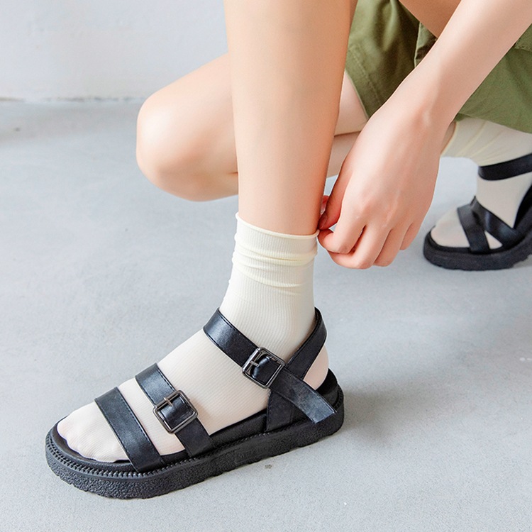 IELGY   Vớ Ống Mỏng Xoay Tròn Màu Trơn Băng Hợp Thời Trang Cho Nữ