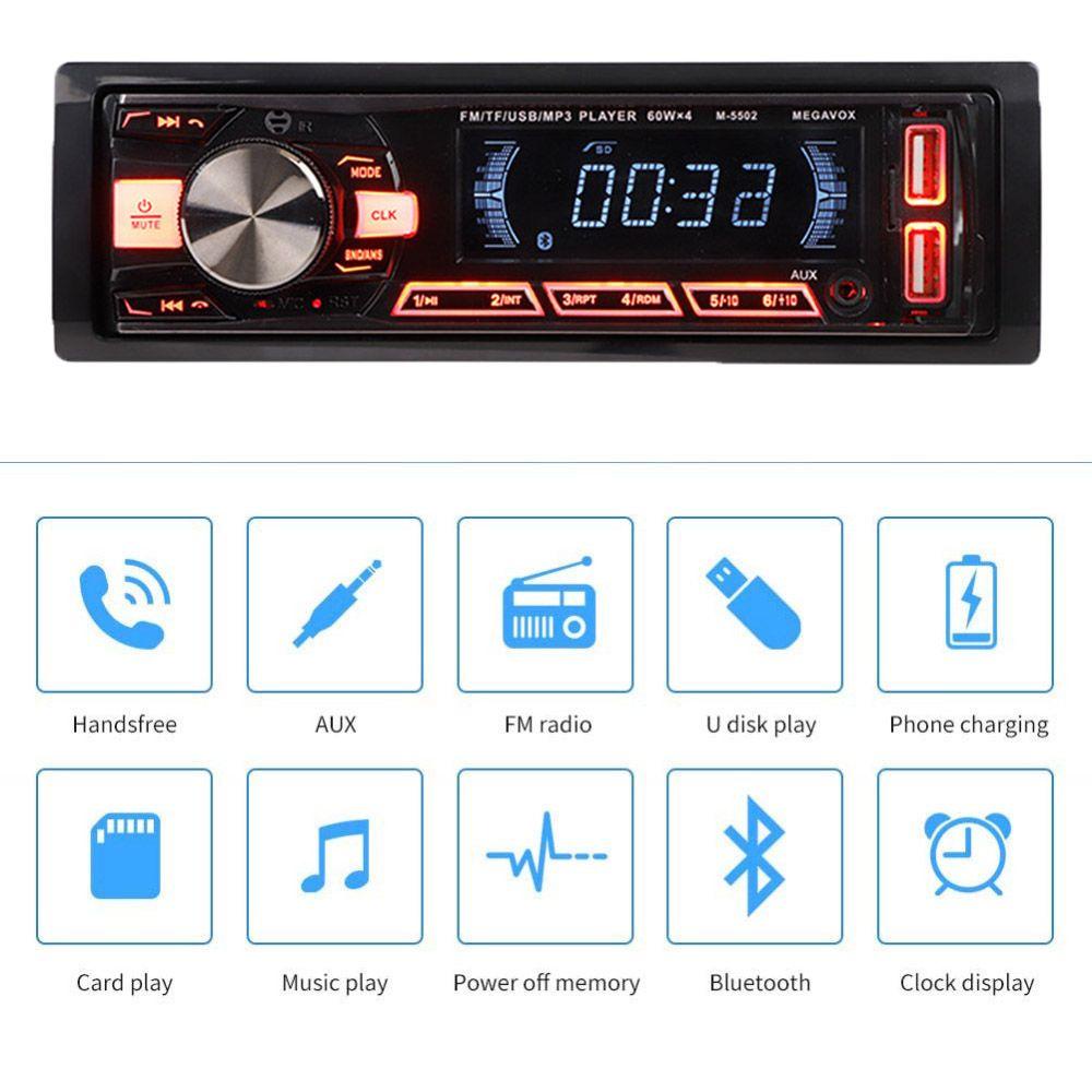YNATURAL Máy Nghe Nhạc MP3 / Điện Thoại Rảnh Tay Tích Hợp Đài Fm Gắn Bảng Điều Khiển Xe Hơi