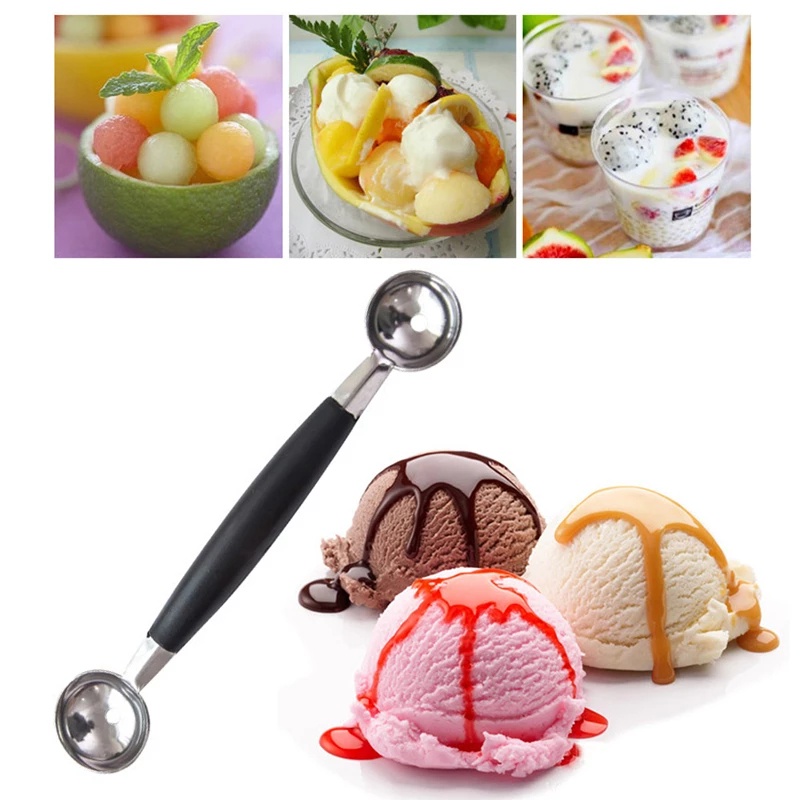 Muỗng Múc Kem Và Trái Cây Hai Đầu Bằng Thép Không Gỉ