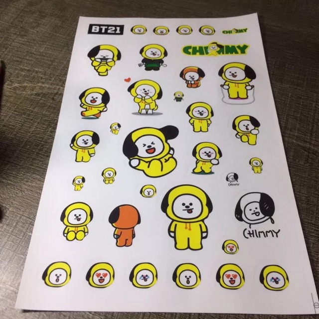 Sticker BT21 Tata Cooky Chimmy Shooky Mang Koya RJ