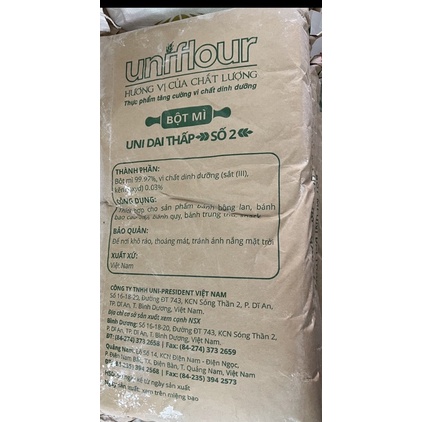 bột uniflour dai thấp số 2 bao 25kg