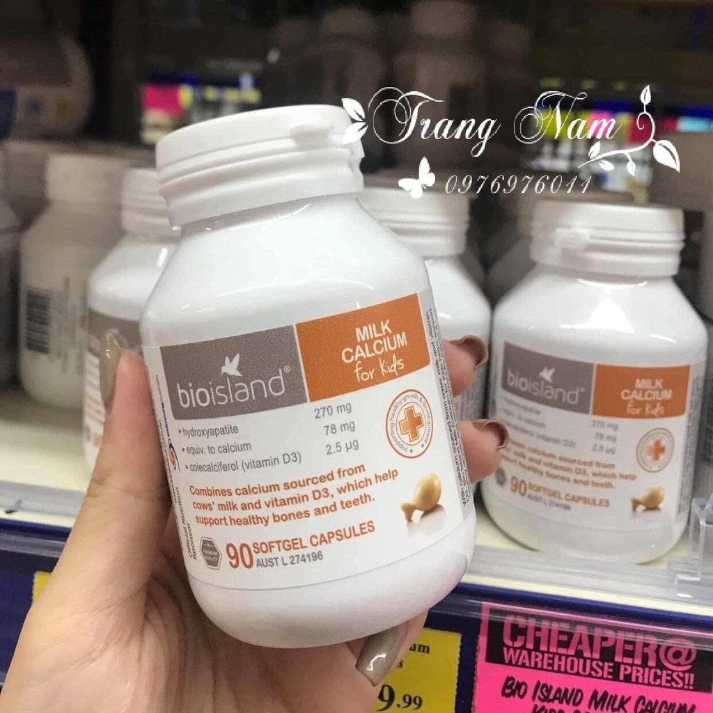 Lọ Canxi milk 90 viên của Úc (Milk Calcium for kids) hàng có tem Chemist