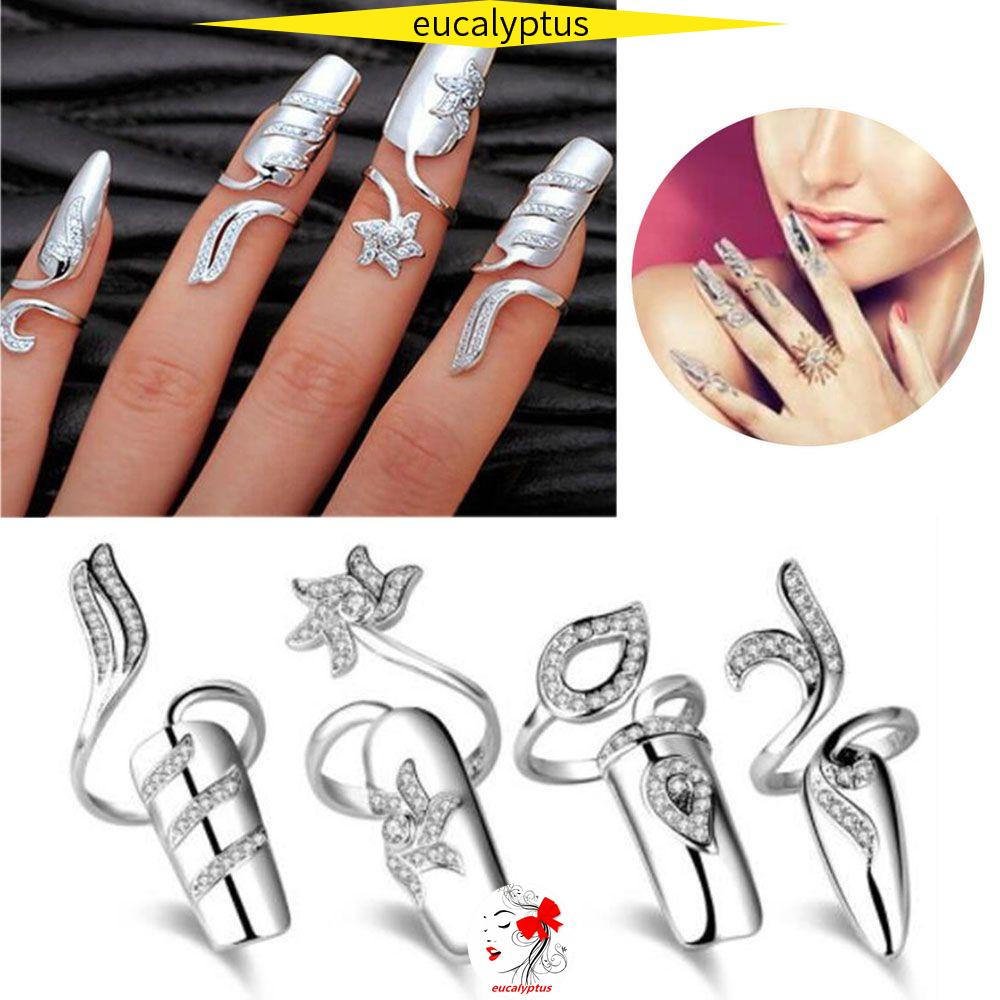 Nhẫn Bảo Vệ Móng Tay Thời Trang Dự Tiệc|Thiết Kế Màu Đơn Giản|Cho Phụ Nữ