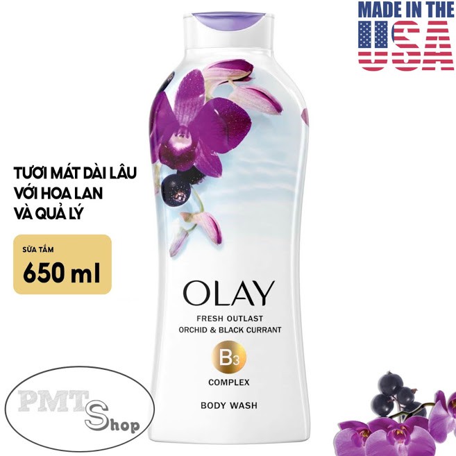 Sữa tắm dưỡng ẩm Olay 650ml Muối Biển | Hạnh Nhân | Hoa Lan | Dâu | Bơ Sữa | Chống lão hóa , Age 364ml | BigBuy360 - bigbuy360.vn