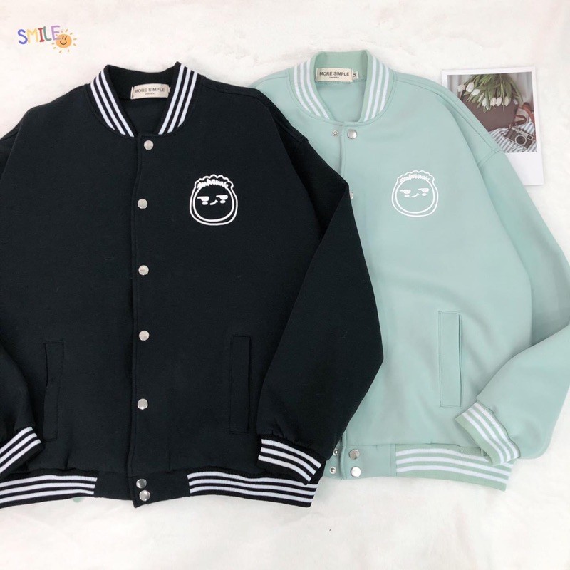 [Mã WASTMAY giảm 15% tối đa 30K đơn 150K] Áo khoác form rộng tay dài BOMBER FACE ulzzang (ẢNH THẬT) | BigBuy360 - bigbuy360.vn