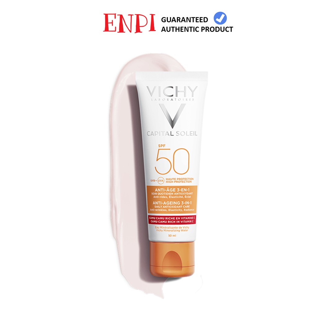 Kem chống nắng giảm dấu hiệu lão hóa Vichy Capital Soleil AntiAgeing 3In1 SPF 50