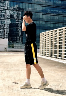 Quần short Kaki phối sọc, có phản quang