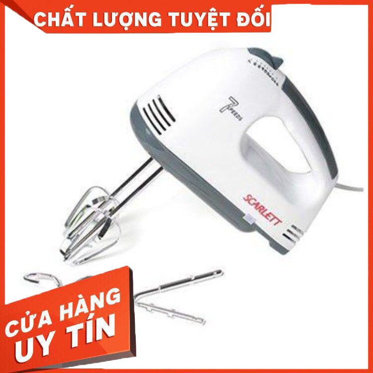 Máy Đánh Trứng Cầm Tay 7 Tốc Độ làm 7 món SCARLETT Công Suất 180W công suất lớn mini nhỏ gọn tiện lợi vận hành êm ái