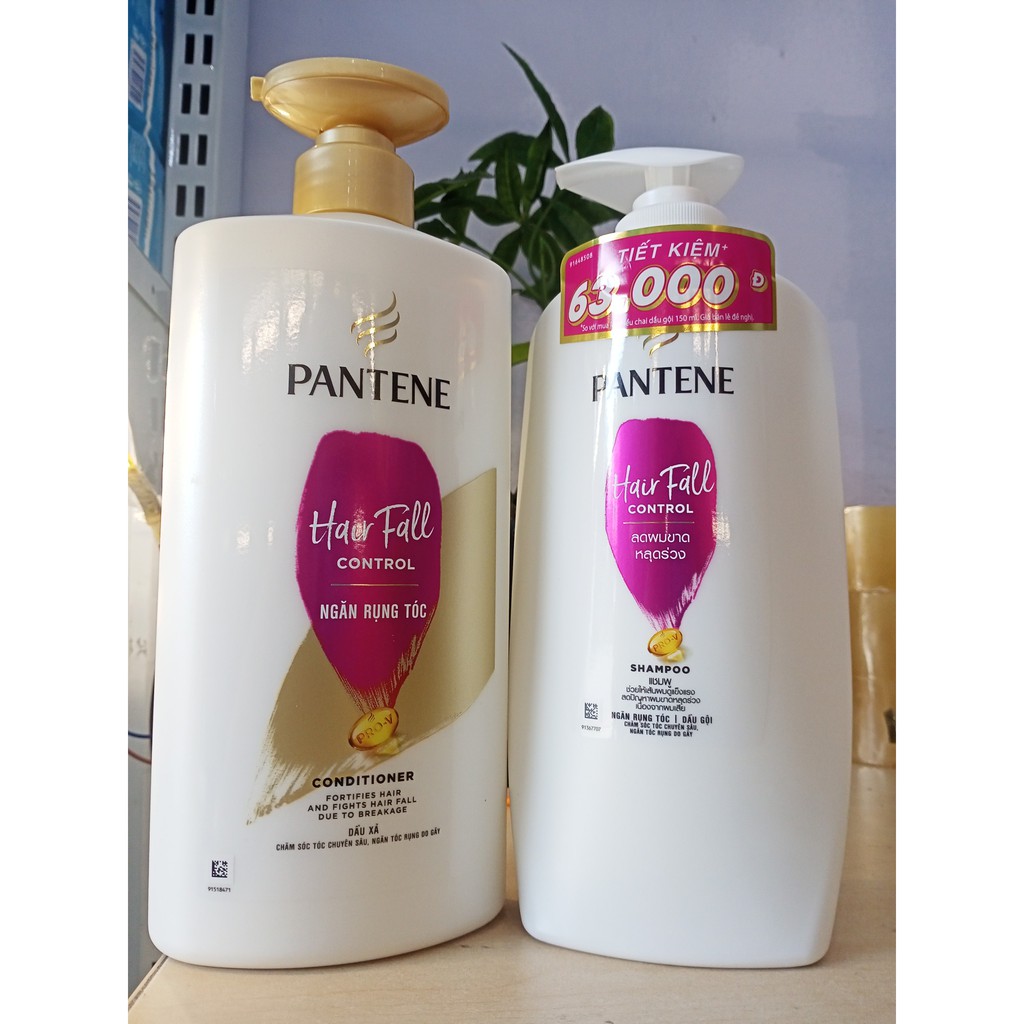 Combo dầu gội Pantene ngăn rụng tóc 900g+ dầu xả Pantene 650g