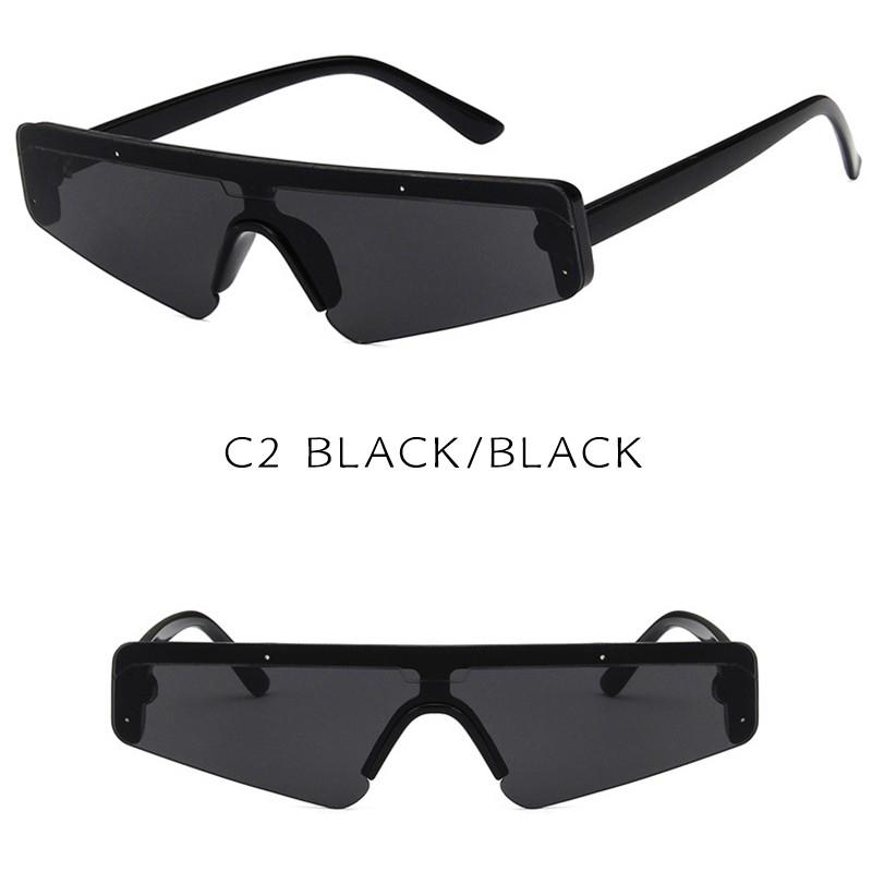 Kính mát gọng nhỏ hình chữ nhật tròng chống tia UV400 bảo vệ mắt cho nam/nữ