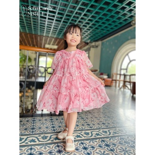 Đầm voan tơ bé gái Sofia Candy từ 1 đến 10 tuổi