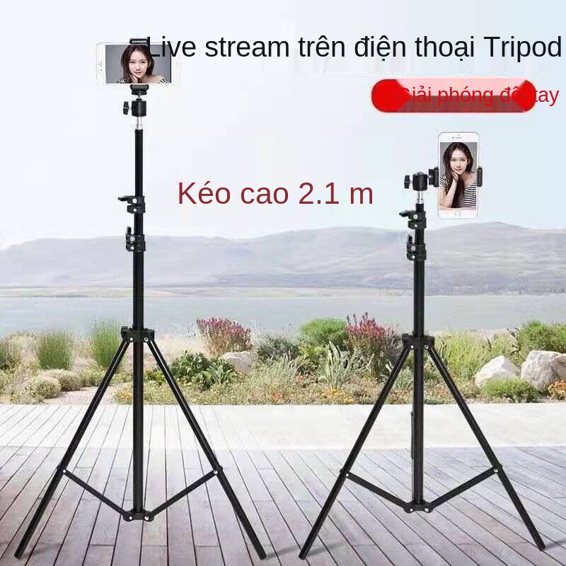 giá đỡ điện thoại di động tạo tác chân máy trực tiếp chân neo đa chức năng Tik Tok Máy quay video ngoài trời Filling Lig