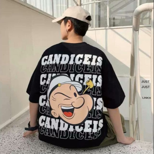 Áo thun tay lỡ in Candiceis